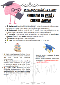 Profesor Masterand Litere UAIC | Meditații Limba Română Evaluare Națională și BAC